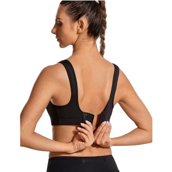 Syrokan High Impact Sports Bra WireFree Black 34DD - Picture 2 of 10